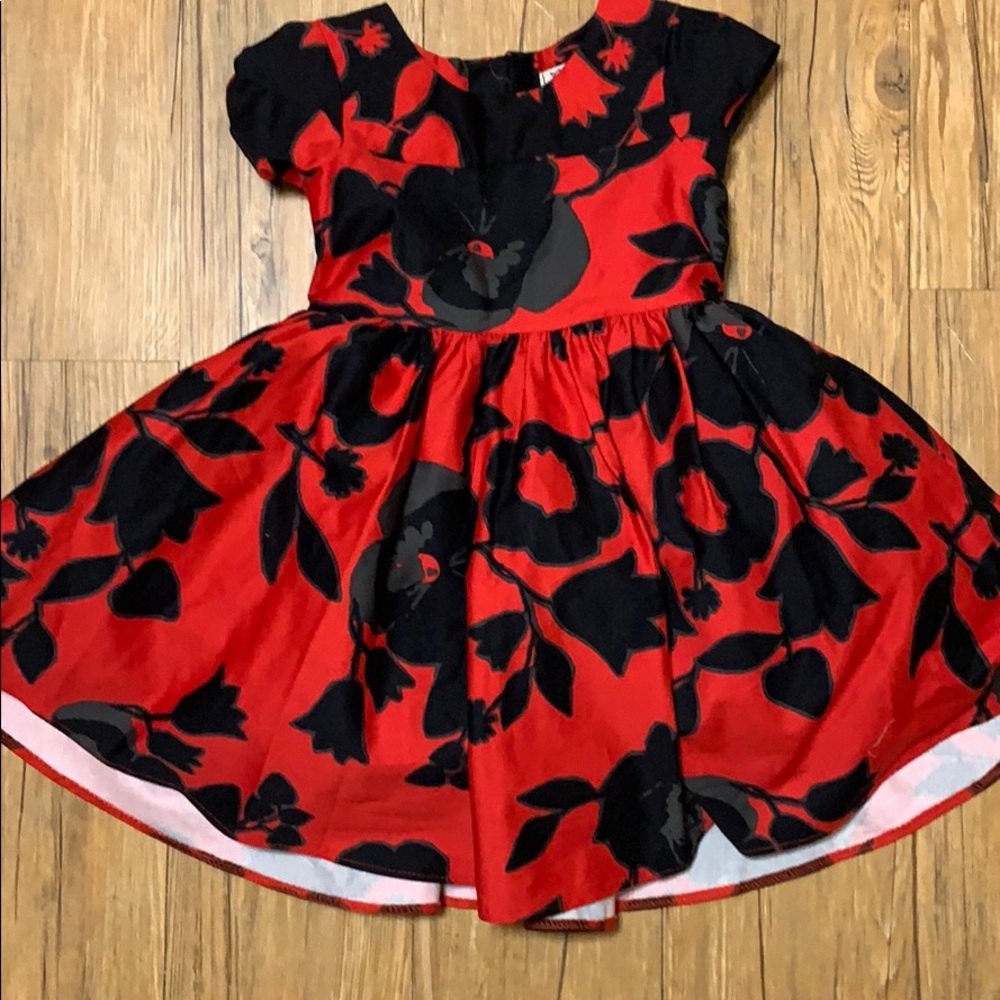 Gorgeous red dress  with black floral design